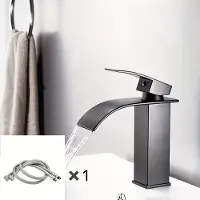 Hobby Hall Nordic Gunmetal Vesiputoushana - Kuuma & Kylmä Asennuslavuaariin, Ruostumaton Teräs, Juodas modelis + 60 cm plieninės vielos vandens įleidimo vamzdis