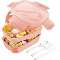 Hobby Hall Pinottu lounaslaatikko lokeroilla, Openhome vaaleanpunainen 21.5x14.5x10cm