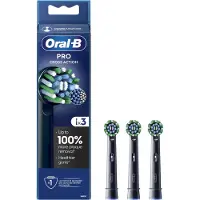Oral-B CrossAction CleanMaximiser 3 kpl -vaihtoharjaspäät, Musta