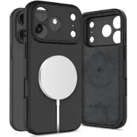 TechProtection iPhone 17 Pro Max Nestemäinen silikonikotelo - MagSafe-yhteensopiva - musta