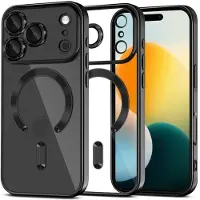 Tech-Protect iPhone 17 Pro Max MagFlex -kotelo - MagSafe-yhteensopiva - Kirkas / musta