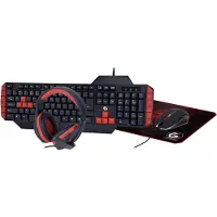 Gembird GGS-UMG4-02, Täysikokoinen (100 %), Langallinen, USB, QWERTY, Musta, Sisältää hiiren