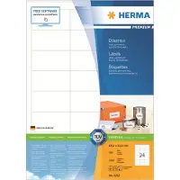 Herma 4262, Valkoinen, Itse kiinnittyvä tulostintarra, A4, Paperi, Laser/Inkjet, Kiinteä