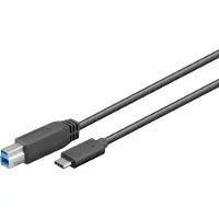 Goobay USB 3.0 -kaapeli USB-C - B, musta