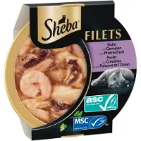 Sheba 32x60g Feine Filets kana & katkaravut kissan märkäruoka