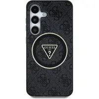 GUESS Samsung Galaxy S25+ 4G Glitter Triangle MagSafe Kotelo - Musta