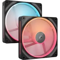 Corsair iCUE LINK LX140-R, 140 mm, PWM, Magneettikupulaakeri, RGB -tuuletinsarja, 2 kpl, musta