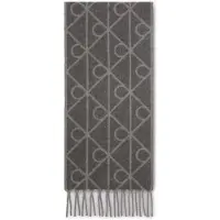 Calvin Klein Emblem Aop Brushed Hw Scarf - Grey - ONE SIZE