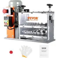 Vevor automaattinen johdonkuorintakone, 1,5–40 mm sähkökäyttöinen moottoroitu kaapelinkuorintatyökalu, 750 W, 30 m/min johdonkuorija näkyvällä kuorintasyvyysviitteellä, 10 kanavaa romukuparin kierräty