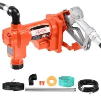 Vevor -polttoaineensiirtopumppu, 12 V DC 76 l/min (20 GPM) 186 W (1/4 hv) dieselpumppu, poistopumput manuaalisella suuttimella, poistoletkulla ja imuputkella, bensiinille, dieselille, kerosiinille, eta