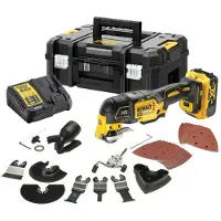 DeWalt 18V XR heiluri saha + 2 akku 5 Ah + laturi + kotelo + tarvikkeet - - DCS356P2-QW