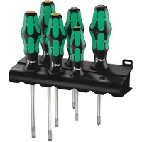 Wera ruuvimeisselisarja Nr. 334/355/6, ura/PZ, 6 osaa, pyöreä terä