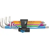 Wera Kuusiokoloavain 3950/9 Hex-Plus Multicolour HF Stainless 1; 1,5-10 mm; 9 kpl.