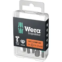 Wera Kärkisarja iskevälle ruuvinvääntimelle WE05057665001; Impaktor; 1/4''; Torx; TX25; 50 mm; 5 kpl.