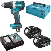 Makita Pora/ruuvinväännin DDF484RFJ; 18 V; 2x3,0 Ah akku