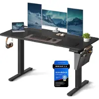 Hobby Hall Sähköisesti korkeussäädettävä työpöytä 60 x 140 x (72-120) cm, musta