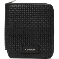 Calvin Klein Embossed Woven Zip Billfold - Black - ONE SIZE