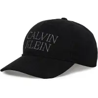Calvin Klein Corduroy Graphic 5 Panel Cap - Black - ONE SIZE
