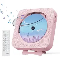 Hobby Hall Kannettava CD-soitin Bluetoothilla, LED-näytöllä ja kahdella kaiuttimella, pinkki