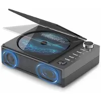 Hobby Hall Kannettava CD-soitin Bluetoothilla ja kaiuttimilla, musta