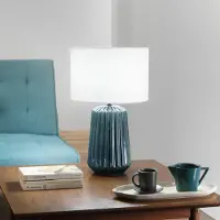 LUCE Design Pöytävalaisin Kiowa, Sininen, Olohuone/ruokailutila, Keraaminen