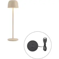 QAZQA Pöytävalaisin beige sis. LED Ladattava latausasemalla IP65 - Raika