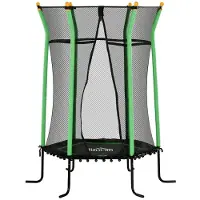 Hobby Hall Lasten trampoliini, Ø163,5 cm, turvaverkolla, pehmustettu, teräs, kestää jopa 50 kg, Žalioji