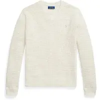 Ralph Lauren Waffle-Knit Wool-Cotton Sweater - Cream - L