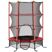 Hobby Hall Lasten trampoliini, Ø163 cm, turvaverkolla, sisä- ja ulkokäyttöön, kantavuus enintään 50 kg, teräs, muovi, punainen, Juoda