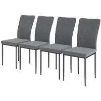 Hobby Hall 4 kpl ruokailutuolisetti samettipintaisena, modernit pehmustetut tuolit metallijaloilla, ruokailutilaan, makuuhuoneeseen, keittiöön, harmaa