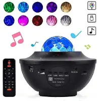 Hobby Hall Funkprofi Led-projektori Starry Sky -lamppu kaukosäätimellä, Lasten Star Moon Water Wave -yövaloprojektori Bluetooth-musiikilla