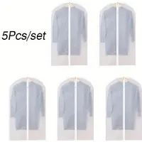Hobby Hall 5-Pack Kangaspukupussit Täysivetoketjulla – Pölytiiviit Puvun Suojukset, 60x140cm/24x55