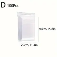 Hobby Hall 100 kpl Muovisia Vetoketjupusseja, Kirkas Poly Pussi, 32x45 (100 vnt.)