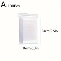Hobby Hall 100 kpl Muovisia Vetoketjupusseja, Kirkas Poly Pussi, 18x26 (100 vnt.)