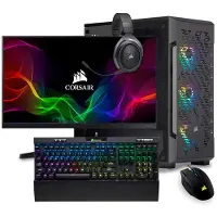 PC Gamer Tietokone Gaming PC Corsair 2 Komplekt, Intel Core i5-14600KF 4.9 GHz, 1 TB SSD, RAM 16GB DDR5, GeForce RTX 5060 8GB, PSU 650W, Windows 11 24″ FullHD 1920×1080 165Hz