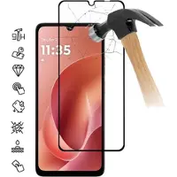 Mtp Products Motorola Moto G06/G06 Power Täysi suoja Panssarilasi - 9H - musta reuna