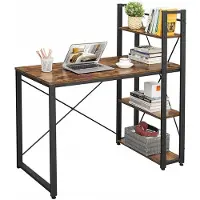 Hobby Hall Teollinen metallipöytä hyllyillä, kirjahylly, loft, maalaismainen, vintage, klassinen