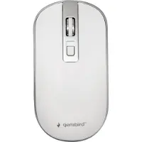 Gembird MUSW-4B-06-WS, Molempikätinen, Optinen, Langaton RF, 1600 DPI, Hopea, Valkoinen