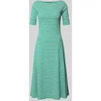 Ralph Lauren Striped Stretch Cotton Ribbed Midi Dress - Green - L