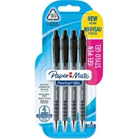 Papermate FlexGrip Gel, Sisäänvedettävä geelikynä, Musta, Musta, Harmaa, Kumi, Keskikokoinen, Pyöreä (2108209)