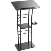 Vevor -puhujakoroke, 1180 mm metallinen puhujakoroke, kaareva seisomakoroke leveällä lukupinnalla, avoin säilytyslokero, kirjastoppa, mukiteline, luokkahuoneisiin, häihin, konferensseihin, puheisiin, k