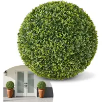 Vevor keinotekoinen topiary-pallo, 584 mm:n keinotekoiset puksipuukasvipallot, tekosilkkipuu näyttää aidolta, helppo koota sisustukseen, kuistille, ulkoterassille, puutarhaan, parvekkeelle, takapihall