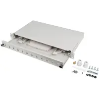 Lanberg FOP1-12SS-LDS, Kytkentäpaneeli, Akryylinitriilibutadieenistyreeni (ABS), Terästä, Harmaa, 2,48 kg