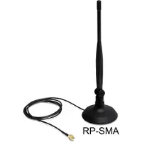 DeLOCK 88413, 4 dBi, 2.4 - 2.5 GHz, IEEE 802.11b, IEEE 802.11g, IEEE 802.11n, IEEE 802.3, IEEE 802.3u, 50 Ω, Ympyräsäteilyantenni, RP-SMA
