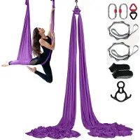 Vevor Aerial Silk &amp; Yoga Swing, 8,7 jaardia, Aerial Yoga Hammock Kit 100gsm nailonkankaalla, Täydellinen kiinnityslaitteisto ja Helppo asennusopas, Antigravity Flying Kaikentasoisille Kehonrakennu