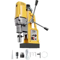Vevor -magneettipora, 1400 W:n moottori, 2 tuuman poraushalkaisija, 2922 lbf:n kannettava sähköinen magneettiporakone, 0–750 rpm:n säädettävä nopeus, porakone metallipinnoille, teollisuuteen ja kodin r