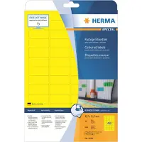 Herma 4366, Keltainen, Itse kiinnittyvä tulostintarra, A4, Paperi, Laser/Inkjet, Irroitettava
