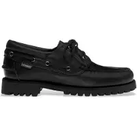 Sebago for man. 741271W Acadia Leather Shoes black (45), Flat, Laces, Casual