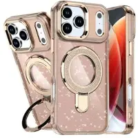 Mtp Products iPhone 17 Pro Glitter -hybridikotelo, jossa potkukiinnike - MagSafe-yhteensopiva - Aavikon kulta