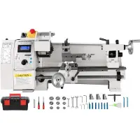 Vevor Mini Metal Lathe 8x14, Mini Lathe Machine 2250 PRM Muuttuva nopeudenvaihto, Tarkkuus Mini Lathe 650W Metallintyöstösorvi, Pieni Metallisorvi, Jyrsinkone Erilaisille Metallin Sorvauksille
